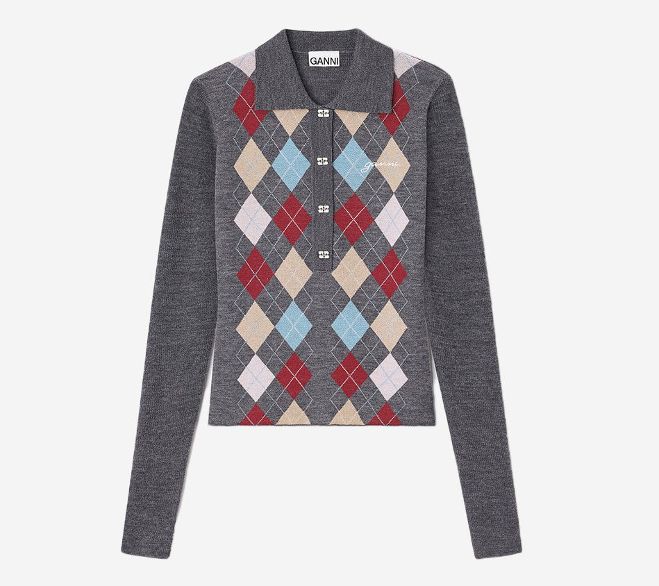 GAN-FINE MERINO JACQUARD POLO