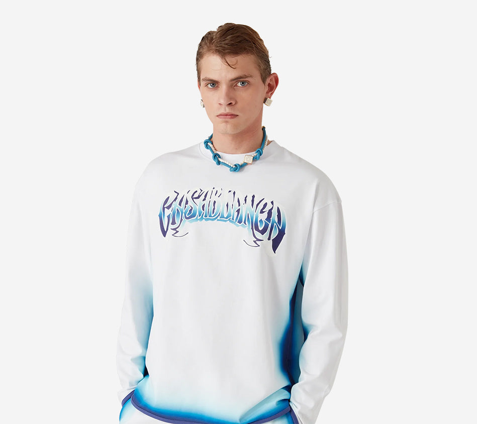 CSB-SPRAY DYE GRADIENT FADED LOGO LONG SLEEVE T-SHIRT