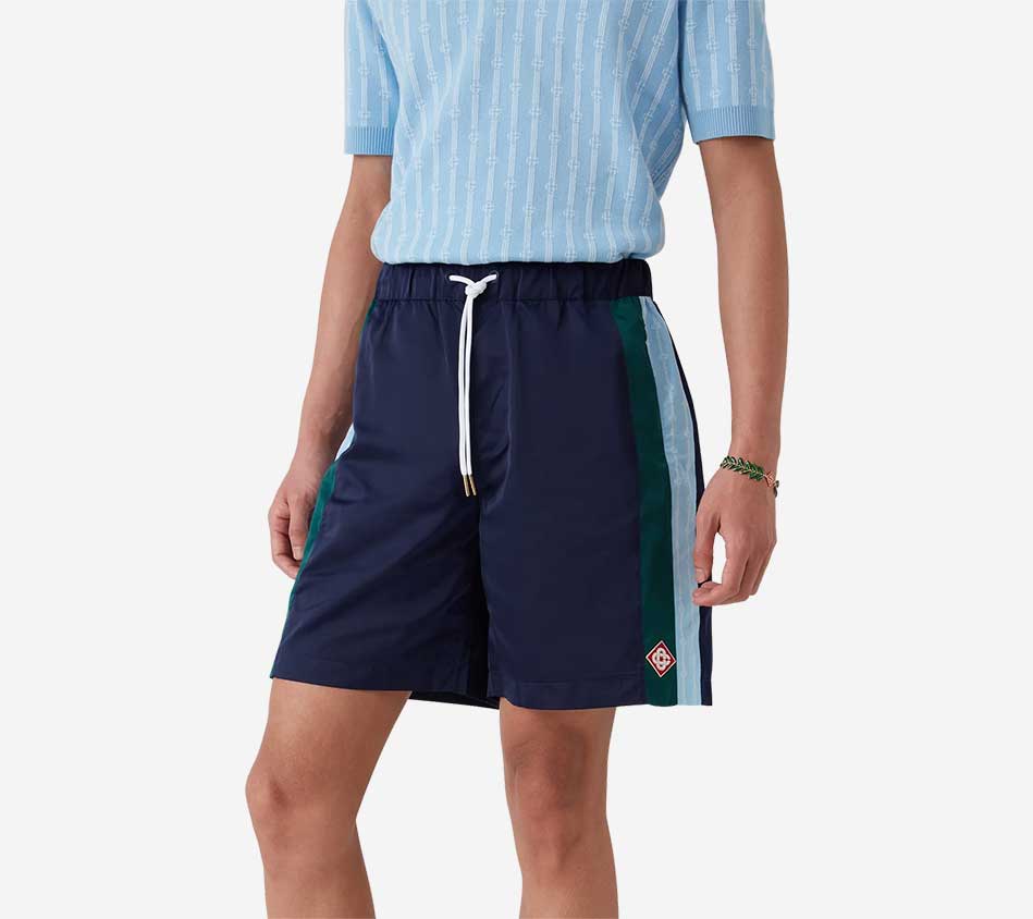 CSB-MENS NYLON PLEATED TRACK SHORTS