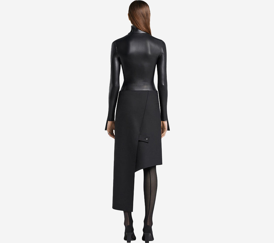 COU-OBLIQUE POLYWOOL SKIRT