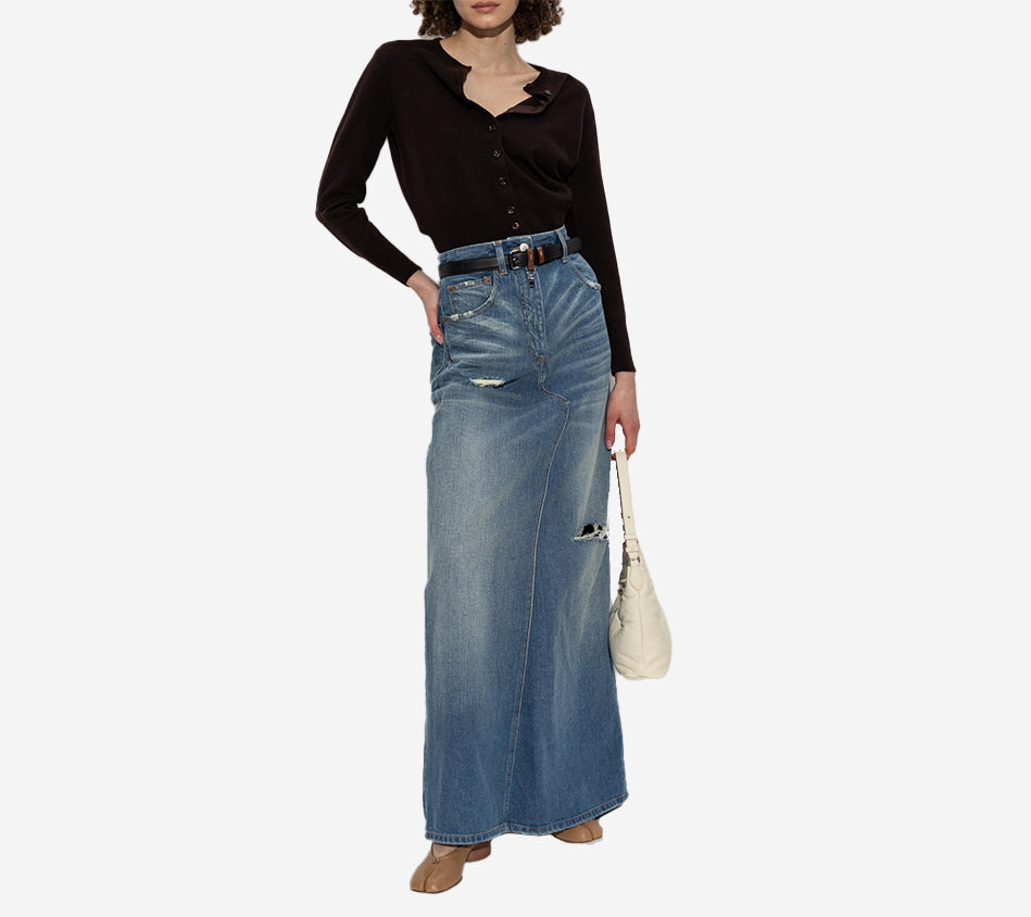 MM6-RECONSTRUCTIVE DENIM SKIRT