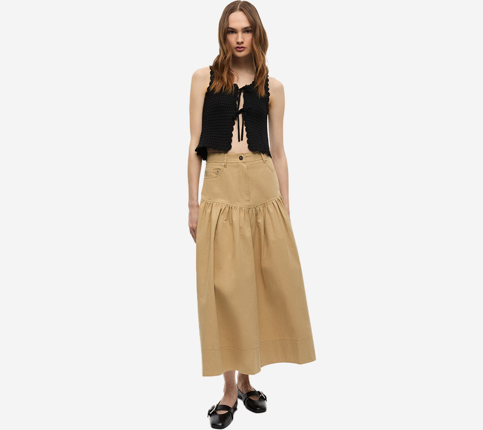 GAN-CLASSIC SUMMER SUITING LONG SKIRT
