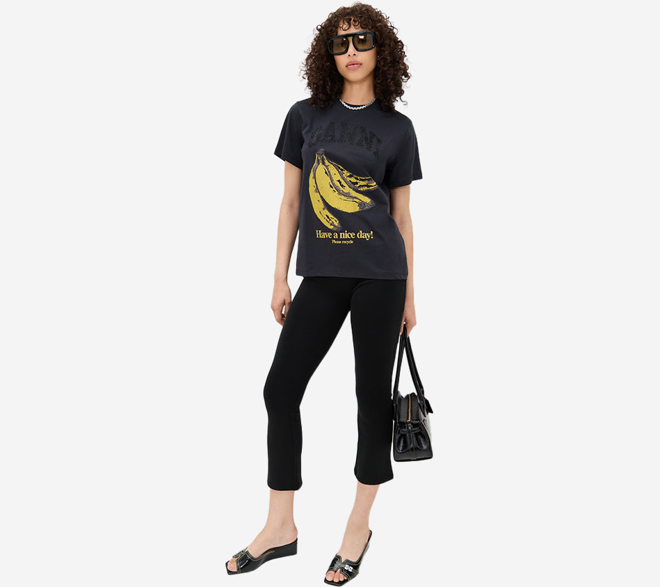 GAN-BASIC COTTON JERSEY BANANA RELAXED T-SHIRT
