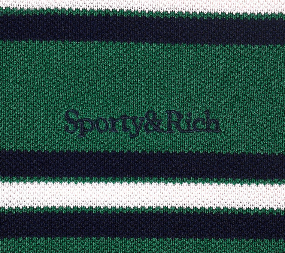 SPR-SERIF LOGO SILK PIQUE CROPPED POLO