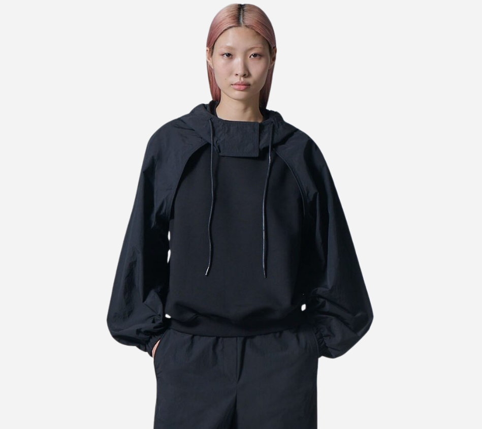 JUN-NYLON SLEEVE HOODIE