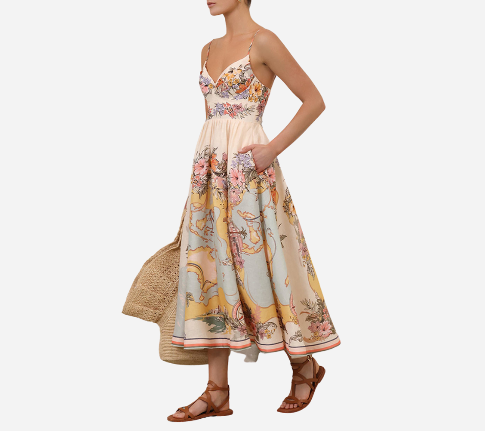 ZIM-TALLOW TUCKED BODICE DRESS