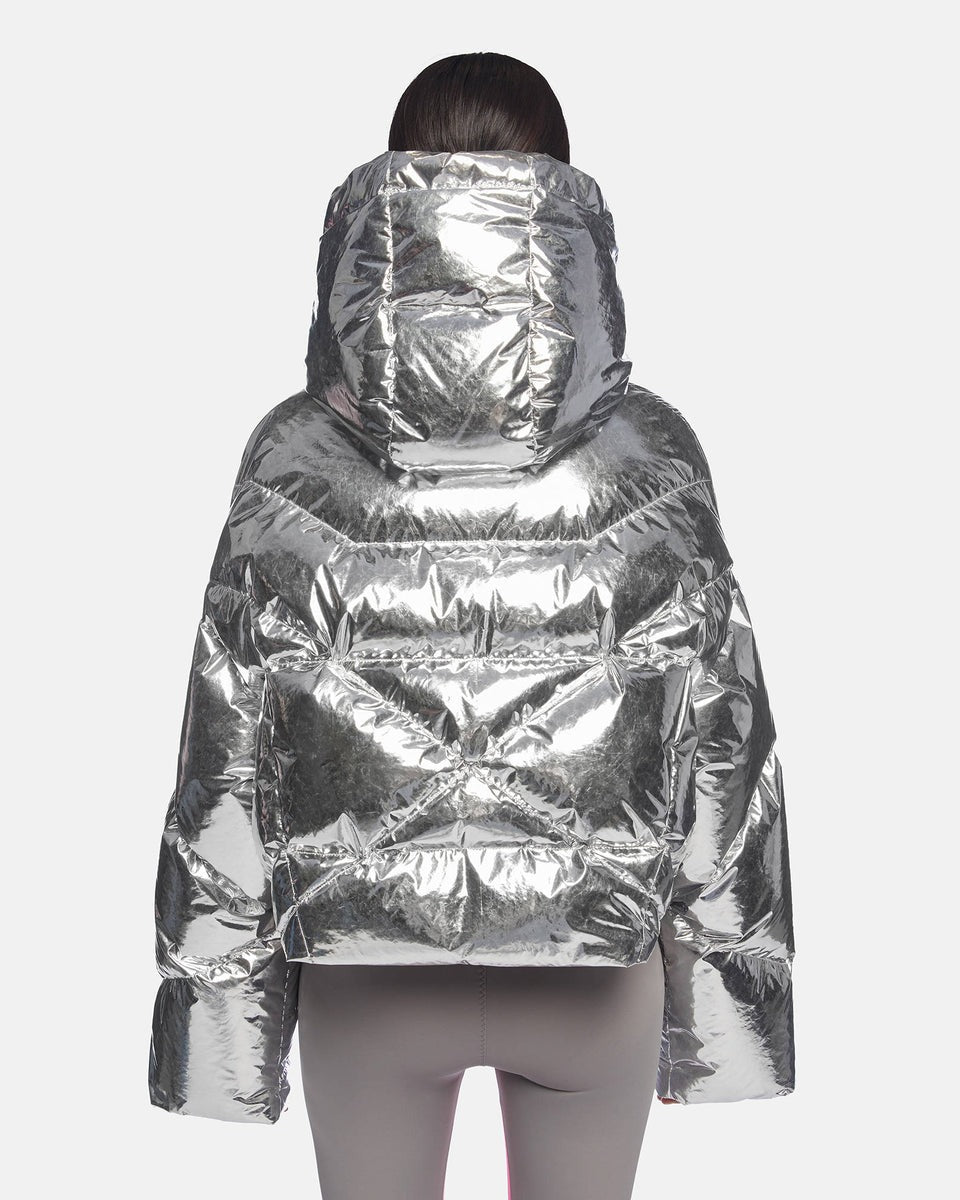 KRJ-CROP ICONIC MILANO IN SILVER MIRROR