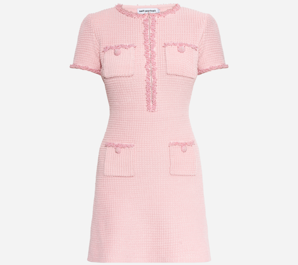 SFP-PINK TEXTURED KNIT MINI DRESS