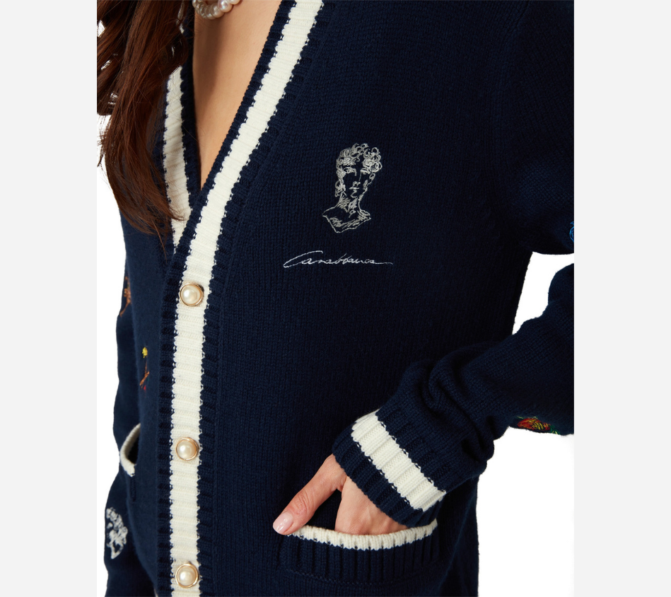 CSB-CASHMERE EMBROIDERED CARDIGAN