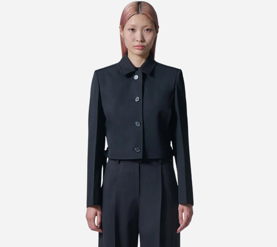 JUN-COLLAR DETACHABLE CROP JACKET