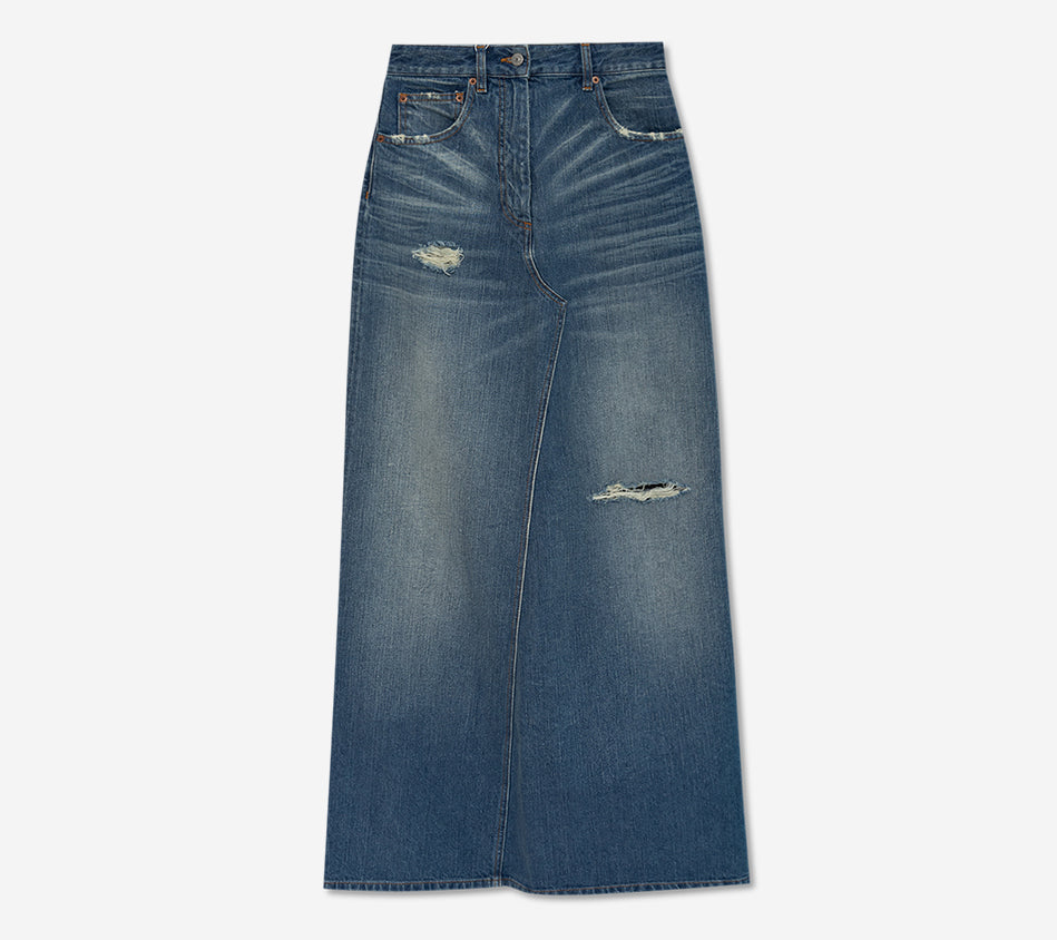 MM6-RECONSTRUCTIVE DENIM SKIRT