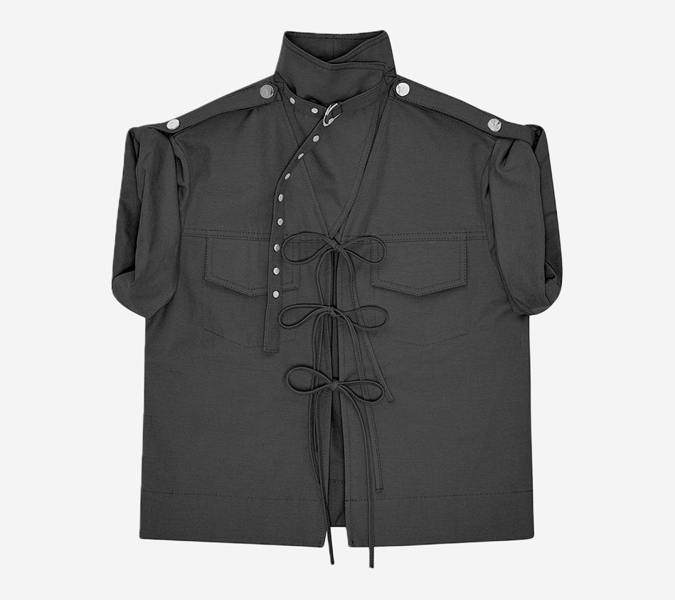 GAN-STRETCH COTTON COWL NECK BLOUSE