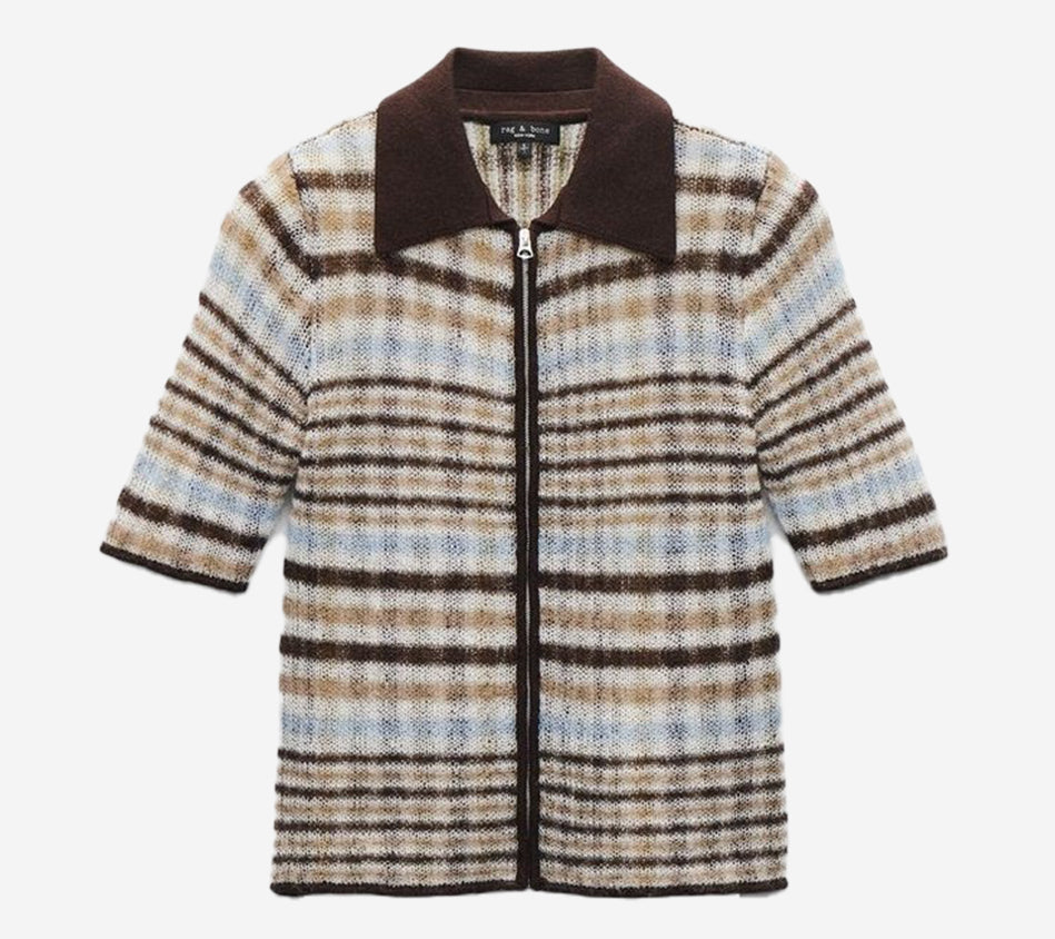 RNB-LEVA SS ZIP POLO SWEATER