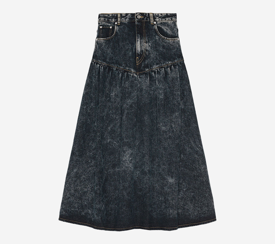 GAN-LIGHT DENIM LONG SKIRT
