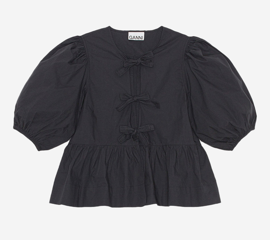 GAN-COTTON POPLIN PEPLUM BLOUSE