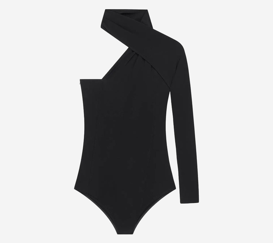 COU-ONE SHOULDER TWISTED BODYSUIT