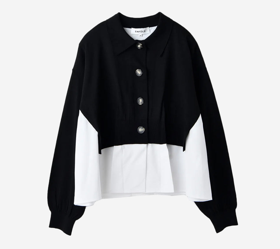 ENF-LAYERED KNIT CARDIGAN