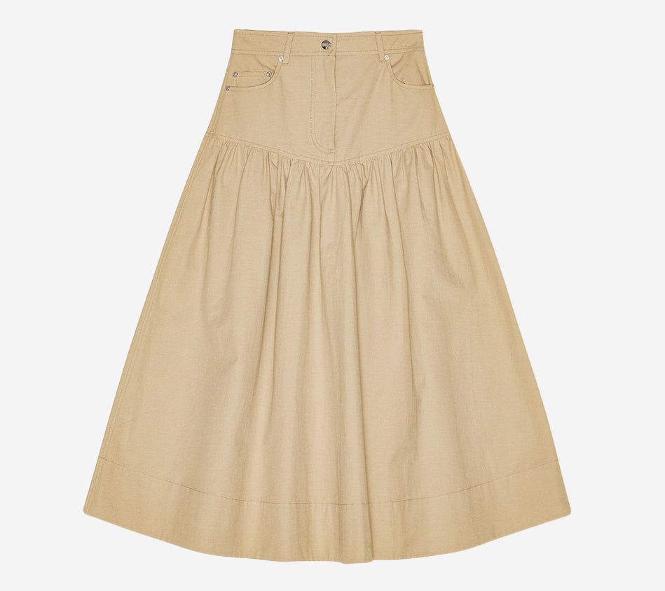 GAN-CLASSIC SUMMER SUITING LONG SKIRT