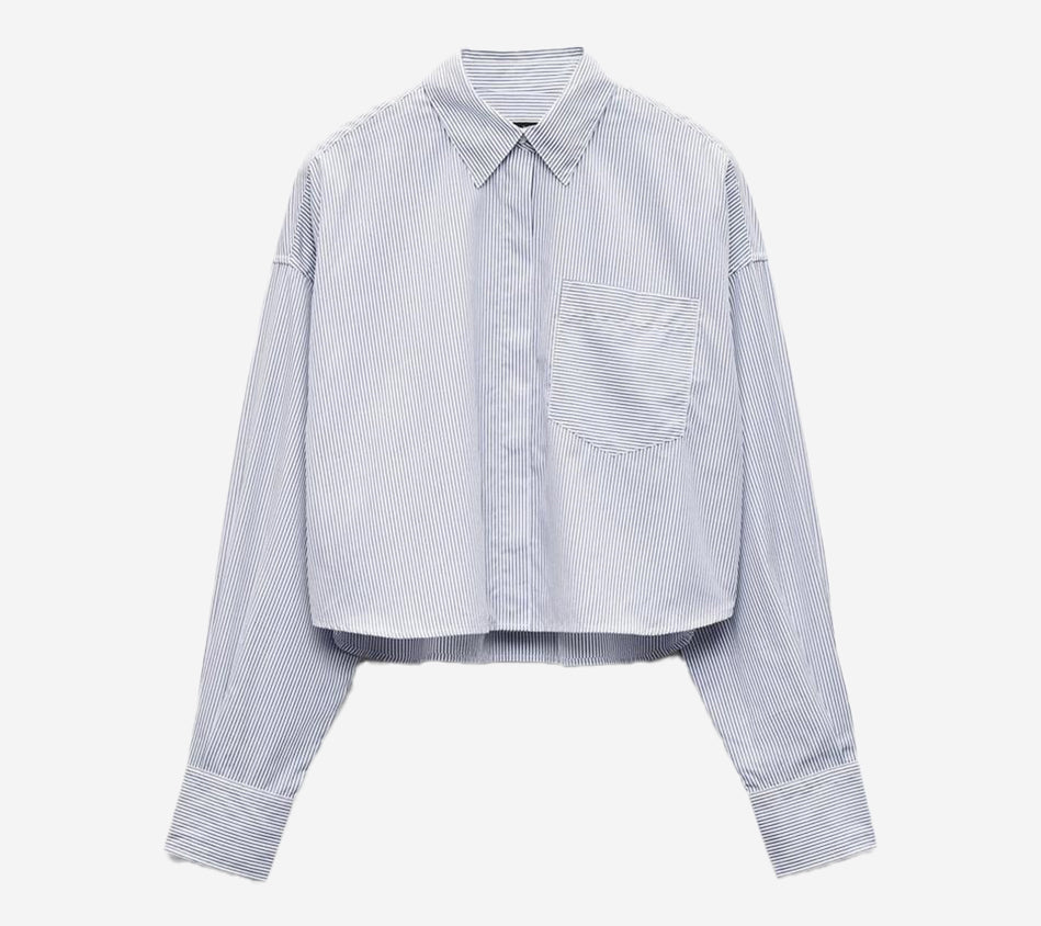 RNB-MARIN CROPPED STRIPED SHIRT