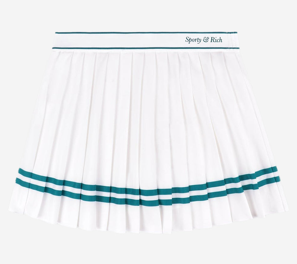 SPR-ITALIC LOGO PLEATED SKIRT