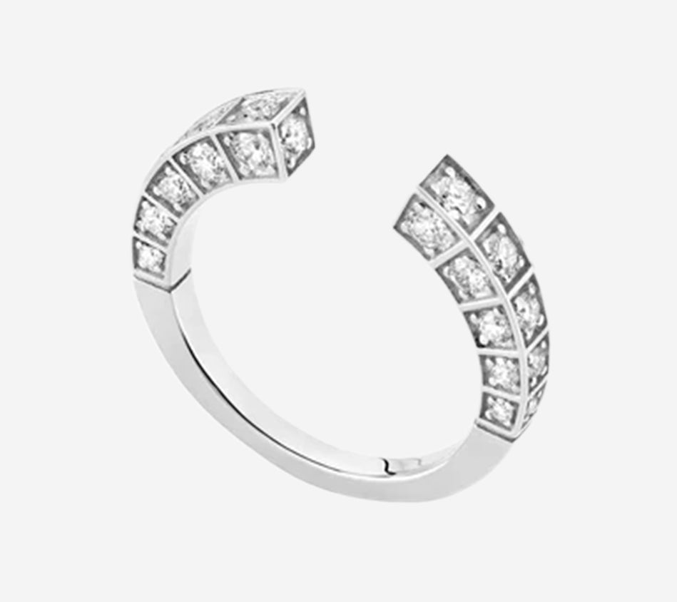 BRT-RING LINEA BOLD FULL DIAMOND WHITE Serial n. AAB34757 Gold Net Weight 3,8 g
