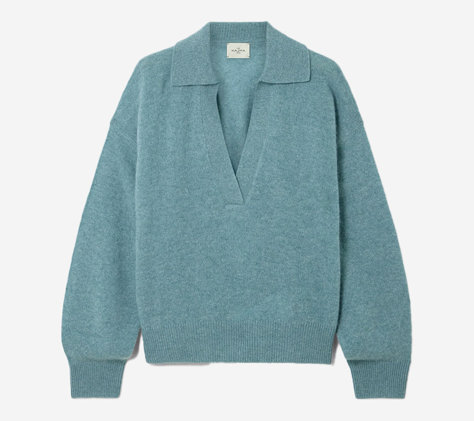 LES-SWEATER WITH OPEN COLLAR