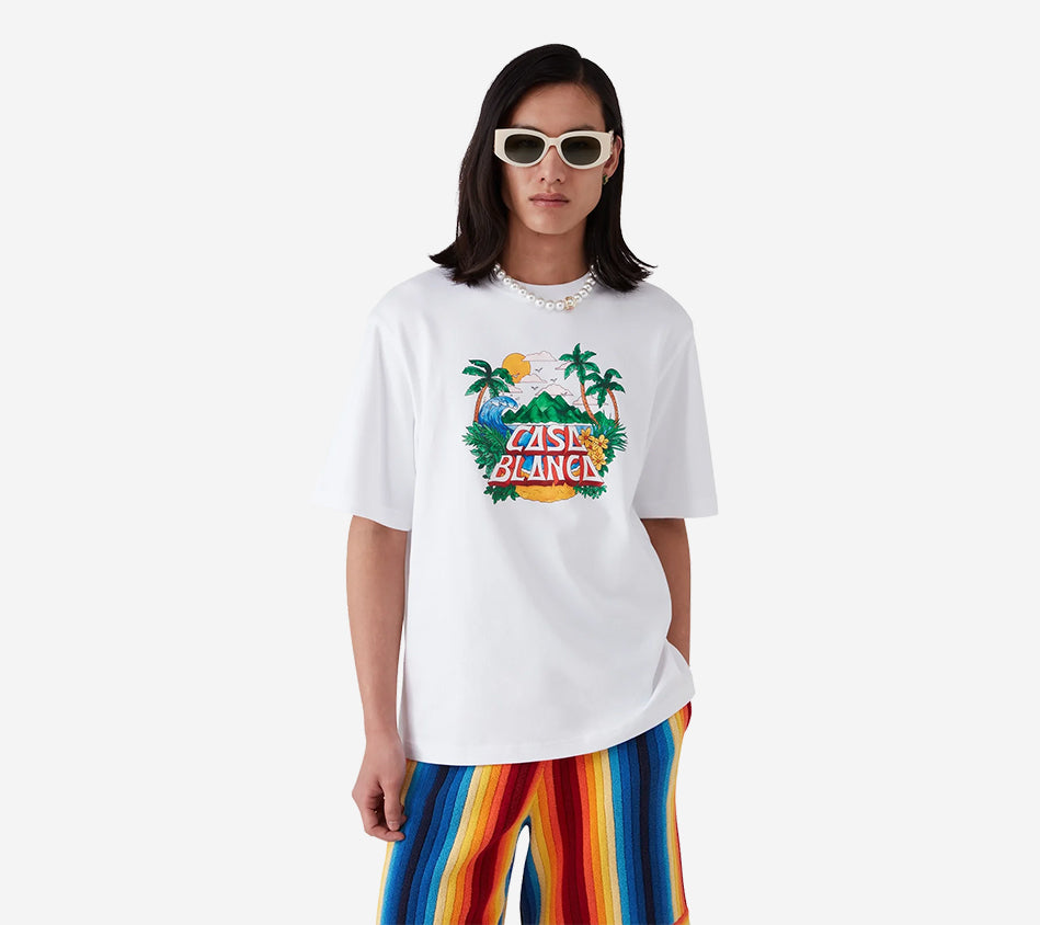 CSB-CASA BEACH WAVE PRINTED OVERSIZED T-SHIRT
