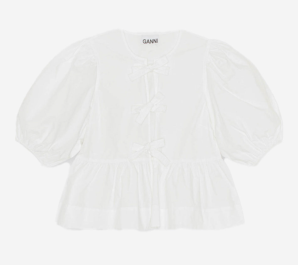 GAN-COTTON POPLIN PEPLUM BLOUSE