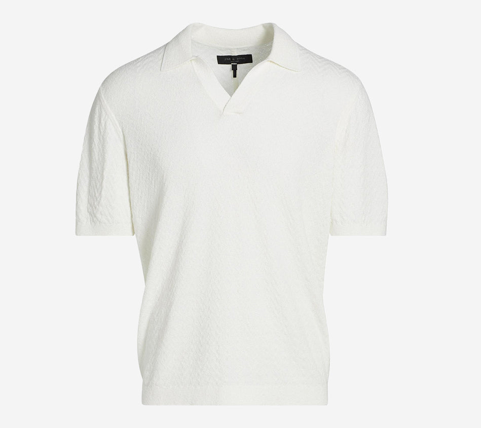 RNB-ZUMA TOWELING HERRINGBONE JOHNNY POLO