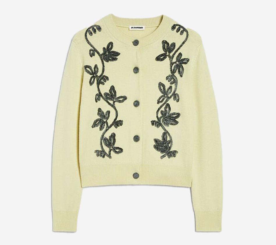 JIL-CN LS CARDIGAN W/ VELVET EMB