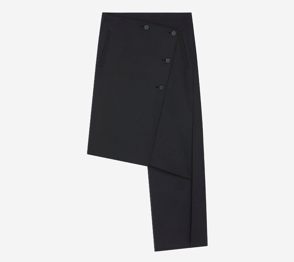 COU-OBLIQUE POLYWOOL SKIRT