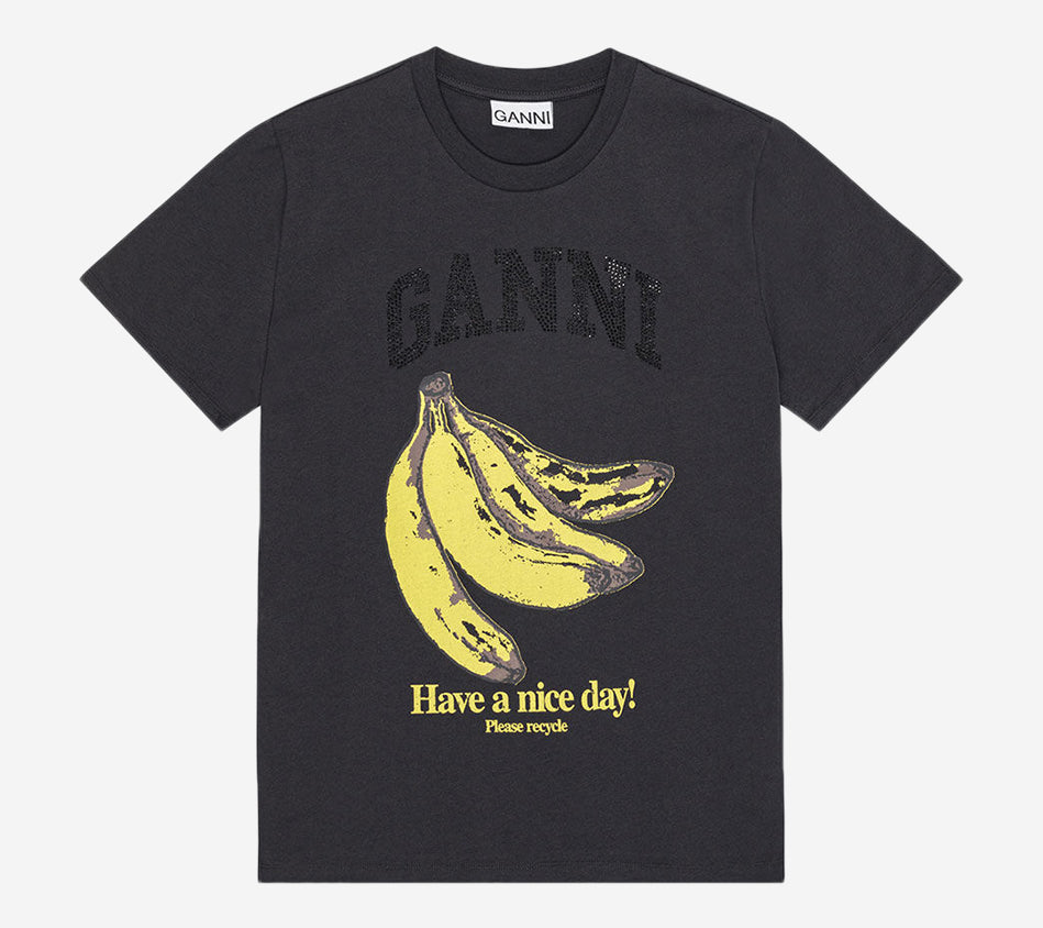 GAN-BASIC COTTON JERSEY BANANA RELAXED T-SHIRT