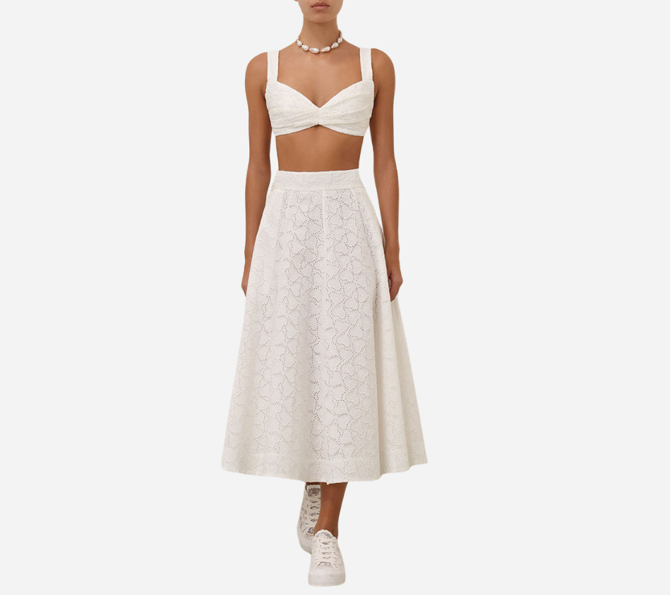 ZIM-CRUSH EMBROIDERED MIDI SKIRT