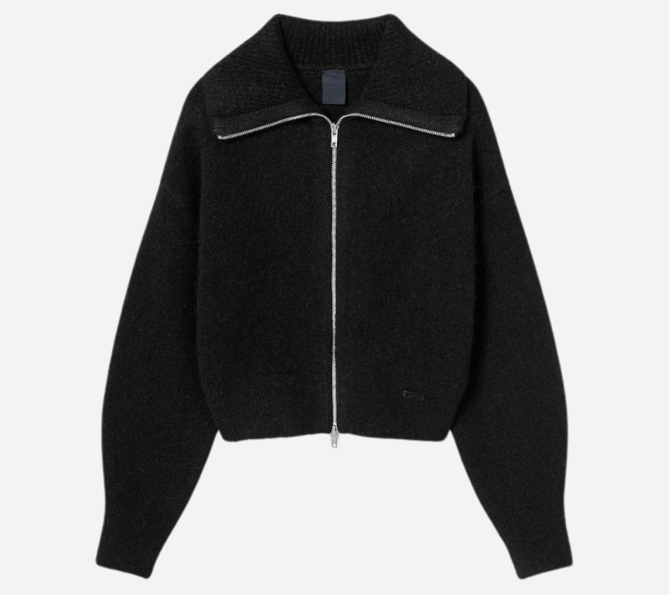 JUN-[ESSENTIAL] HAIRY HIGHT NECK CARDIGAN