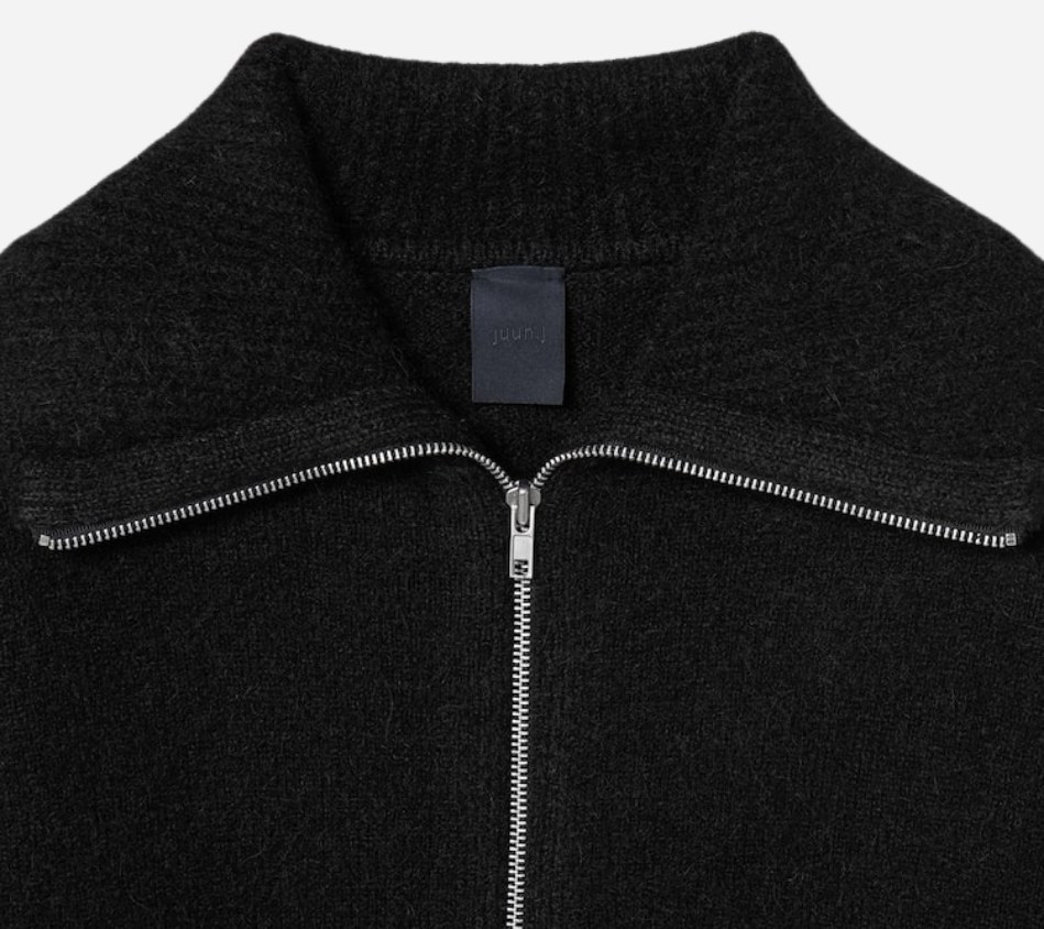 JUN-[ESSENTIAL] HAIRY HIGHT NECK CARDIGAN
