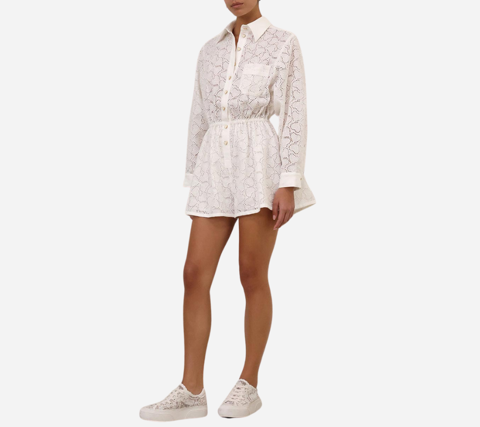 ZIM-CRUSH EMBROIDERED PLAYSUIT