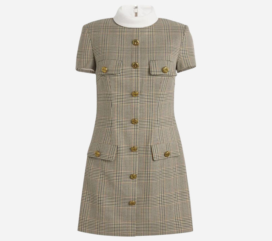 SFP-CHECK WOOL MINI DRESS
