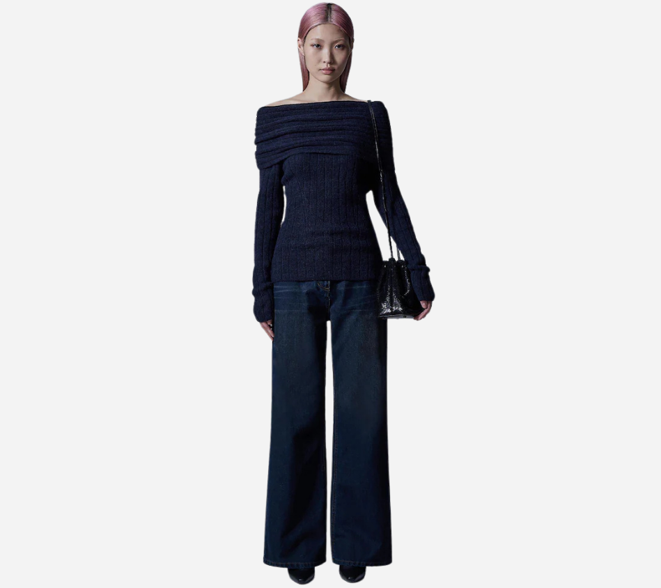 JUN-[ESSENTIAL] BOOTCUT VELVET DENIM PANTS