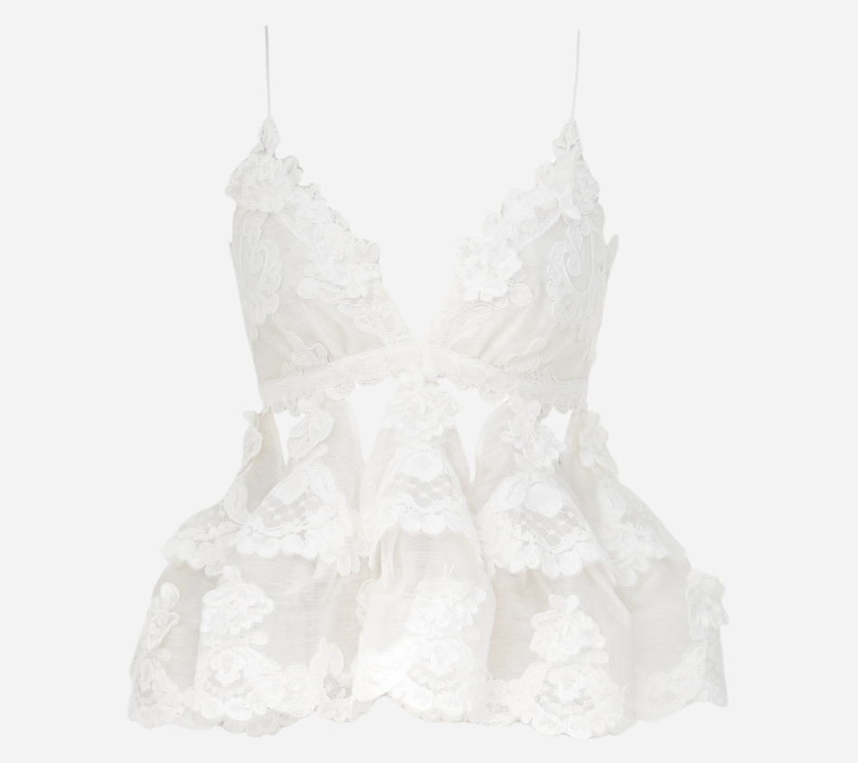 ZIM-CRUSH LACE MOTIF TIERED TOP