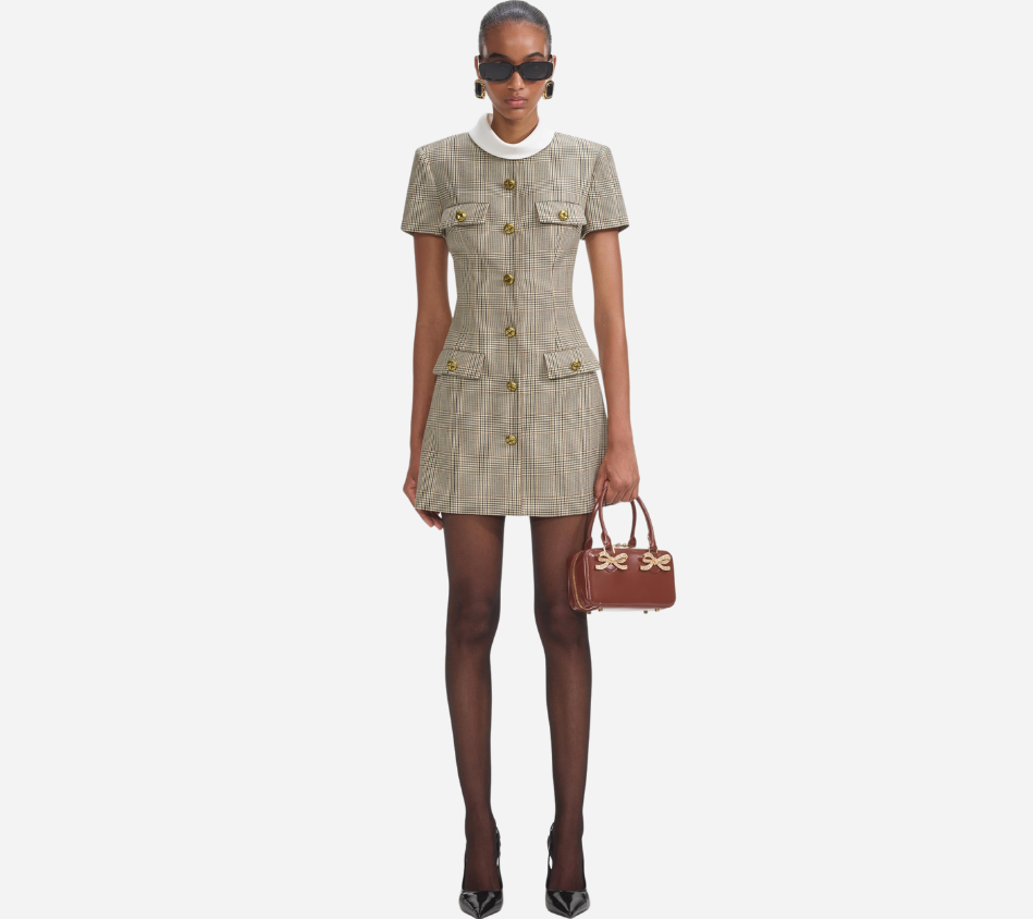 SFP-CHECK WOOL MINI DRESS