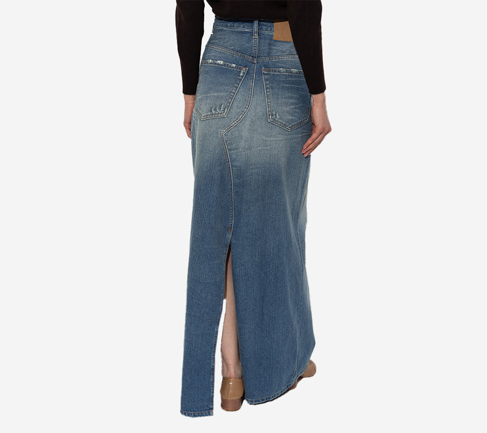 MM6-RECONSTRUCTIVE DENIM SKIRT