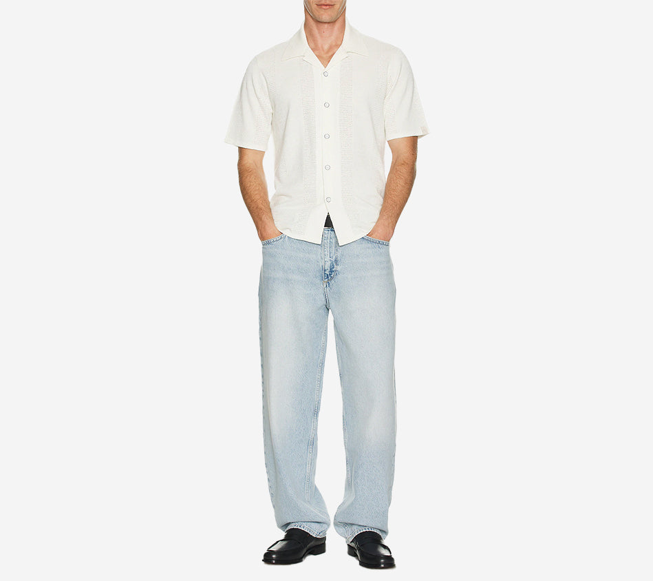 RNB-ZUMA TOWELING HERRINGBONE JOHNNY POLO