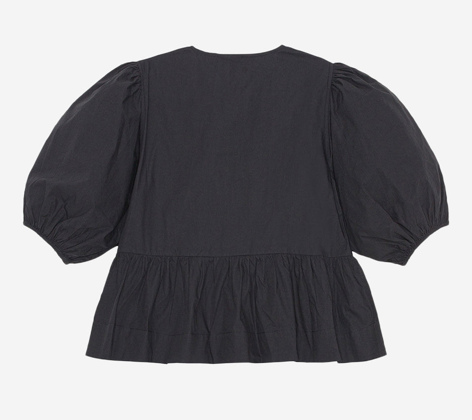 GAN-COTTON POPLIN PEPLUM BLOUSE