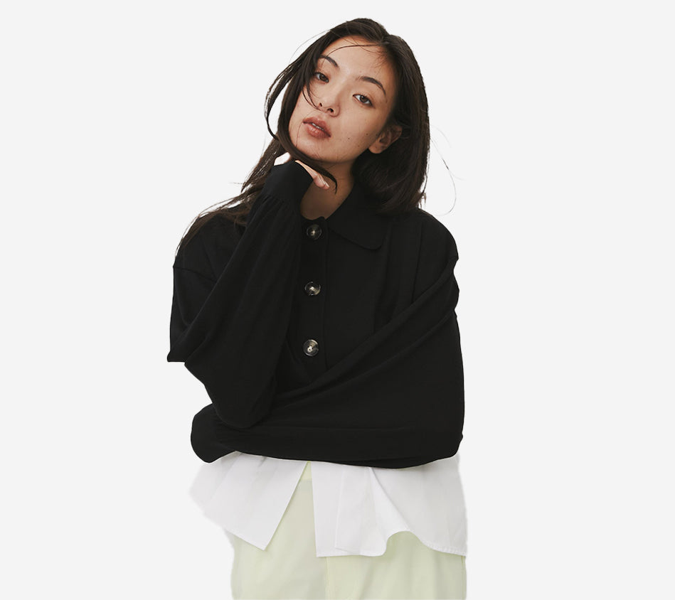 ENF-LAYERED KNIT CARDIGAN