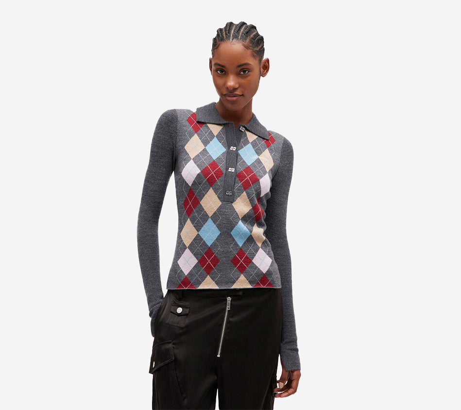GAN-FINE MERINO JACQUARD POLO