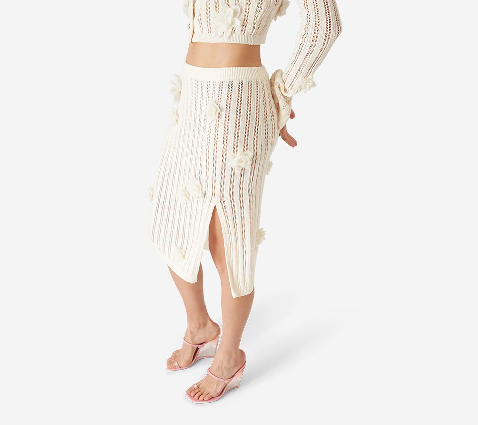 CSB-FLOWER LACE SKIRT