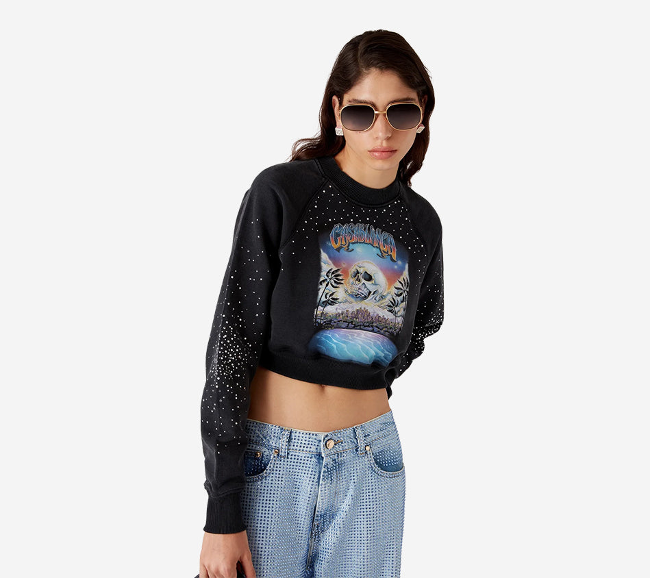 CSB-LA PREMONITION HOTFIX PRINTED CROPPED SWEATSHIRT