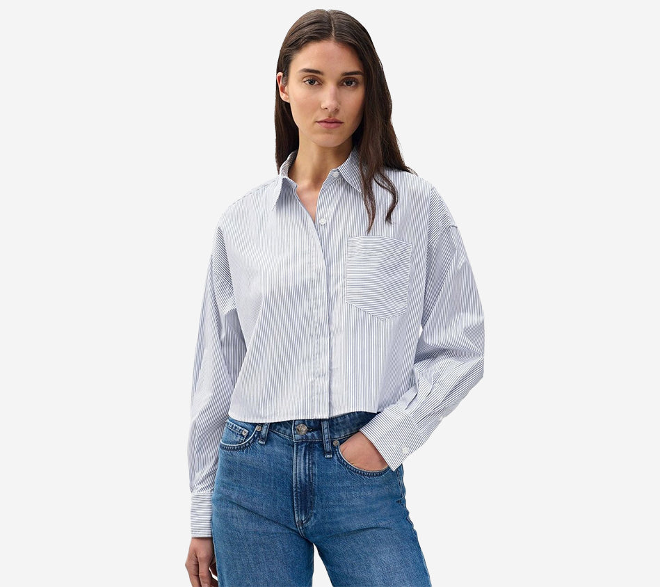 RNB-MARIN CROPPED STRIPED SHIRT