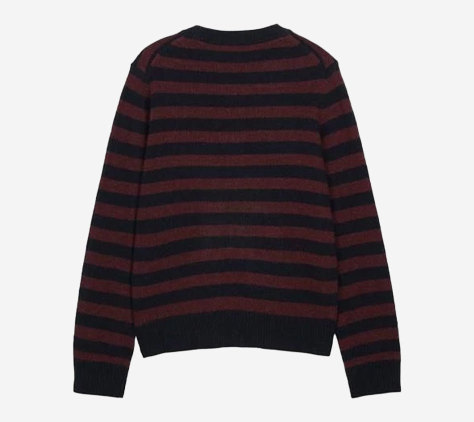 GAN-GRAPHIC WOOL MIX POODLE STRIPE CREWNECK