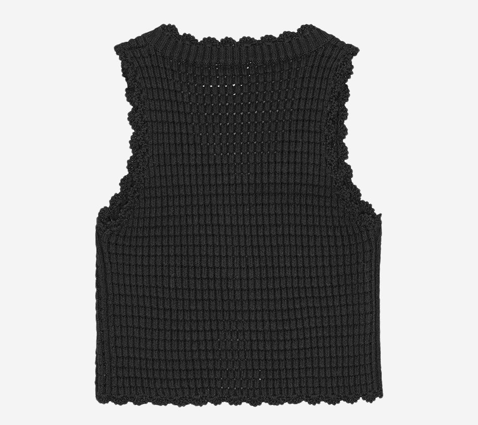 GAN-COTTON TEXTURED LACE TOP
